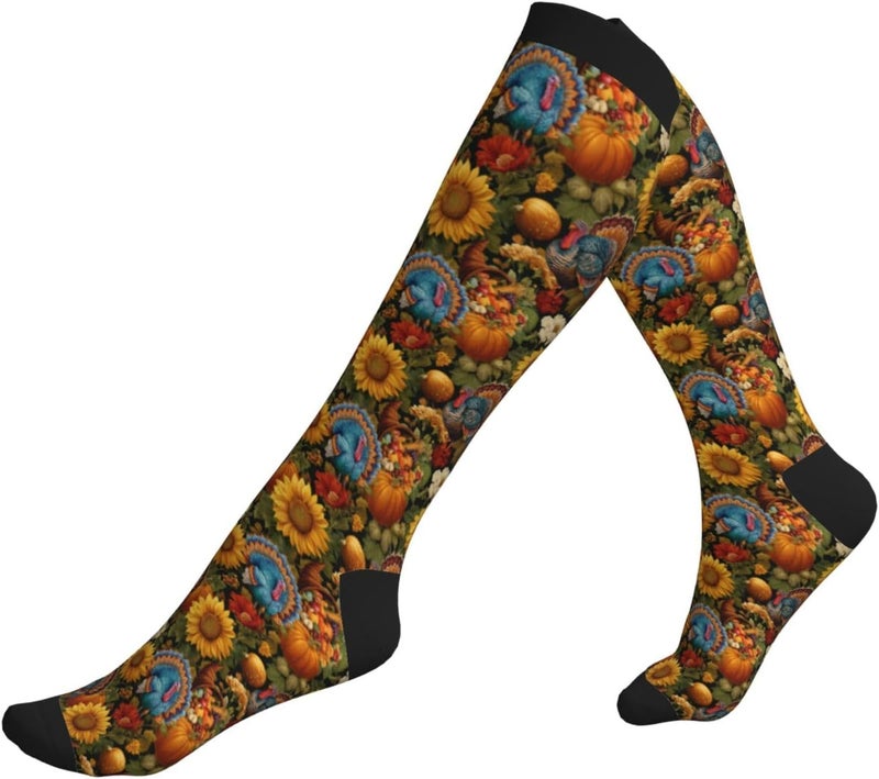 thmnj Compression Socks Knee High Support Socks for Women Men Circulation Stockings for Athletic Running Cycling Flying - Image 5